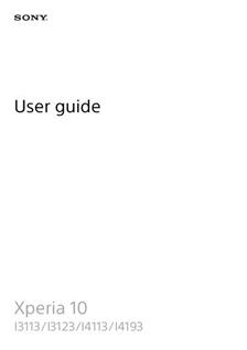 Sony Xperia 10 manual. Smartphone Instructions.